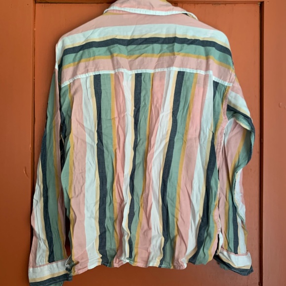 Striped button up with spaghetti strap camisole - Picture 2 of 3